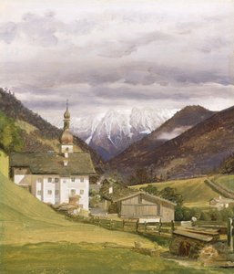 Ramsau-kirken, 1832 (olje på papir)